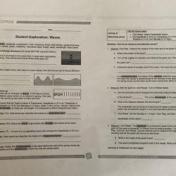 Student exploration waves answer sheet