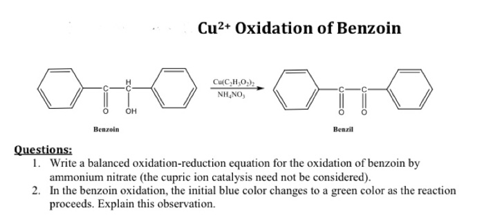 Benzoin to benzil balanced equation