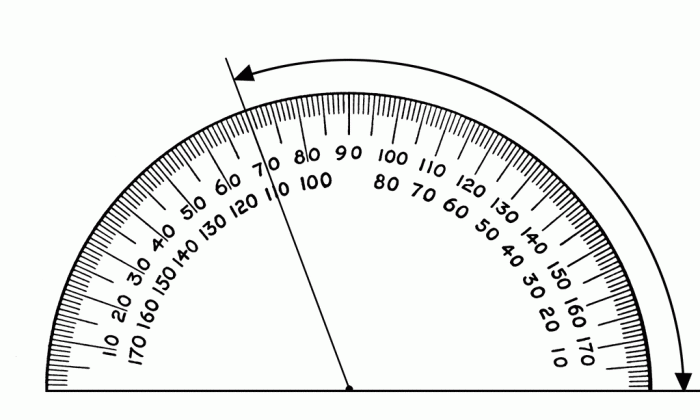 Angle aod has what measurement according to the protractor